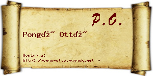 Pongó Ottó névjegykártya