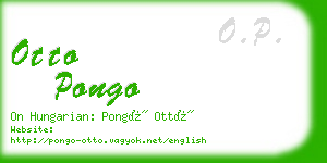 otto pongo business card